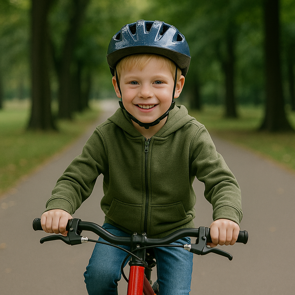 Bild B: Junge auf einem Fahrrad